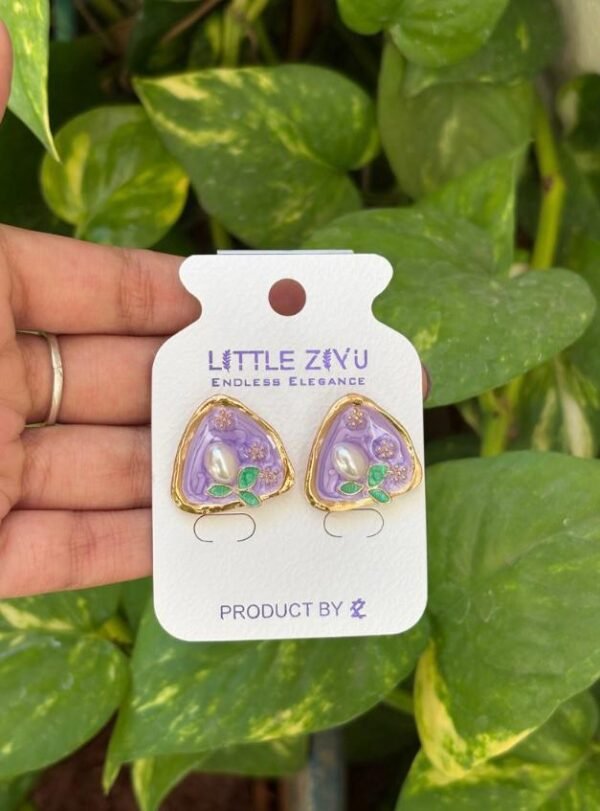 Enamel Earring purple